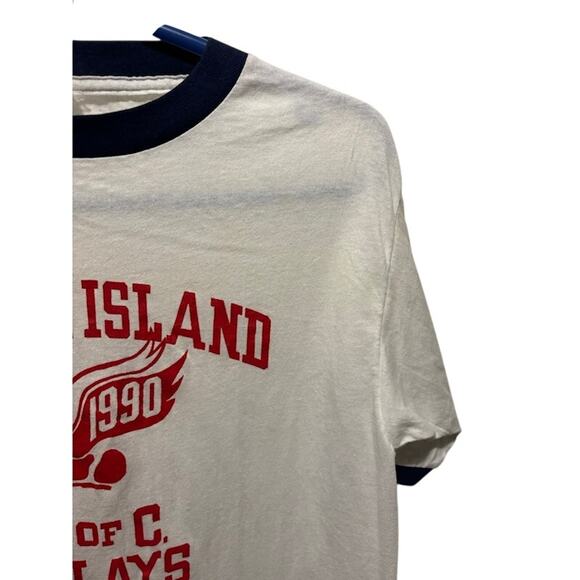 VTG 70s 90s Sportswear Rhode Island Running Ringer T-Shirt Large Single Stitch - Picture 3 of 8